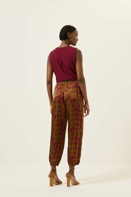 Calça elástico flautas verde indie