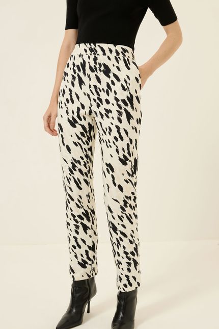 Calça recorte montaria off white