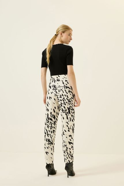 Calça recorte montaria off white