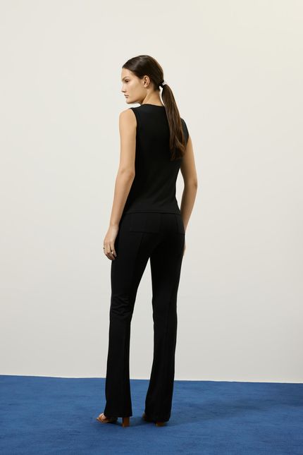 Blusa malha sm recortes tule preto