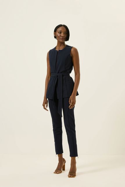 Colete alfaiataria malha twill azul rock