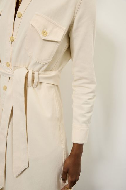 Vestido sarja midi off white