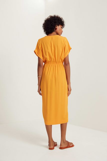 Vestido nó frente laranja sunset