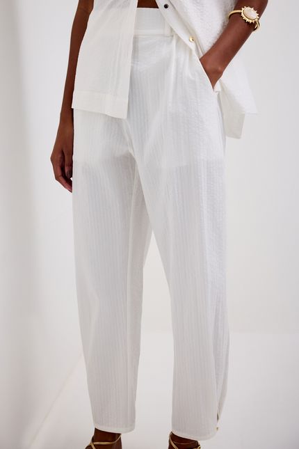 Calça cotton anarruga off white