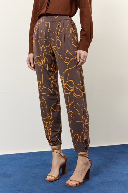 Calça bio jersey ritmos ritmos laranja folk