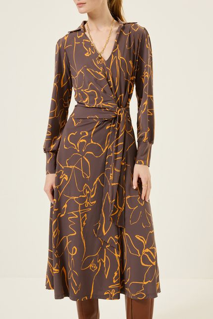 vestido bio jersey cachecour ritmos ritmos laranja folk