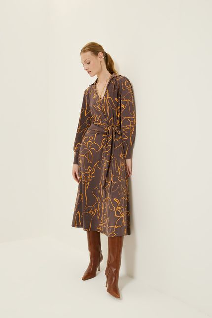 vestido bio jersey cachecour ritmos ritmos laranja folk