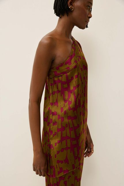 Blusa ombro flautas flautas verde indie