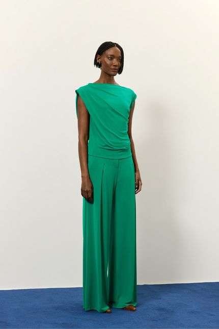 Blusa degagê costas jersey verde jazz