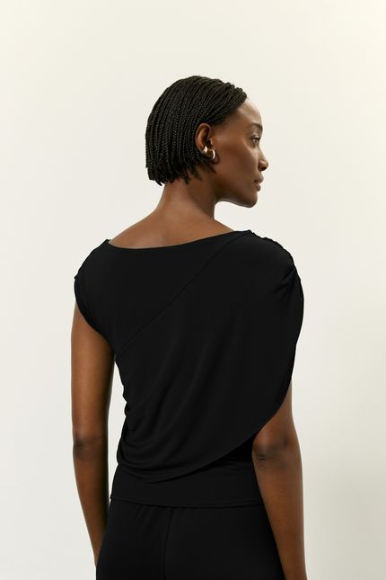 Blusa degagê costas jersey preto