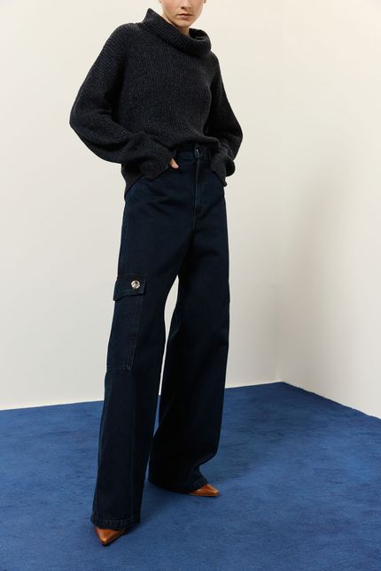 Calça jeans pantalona