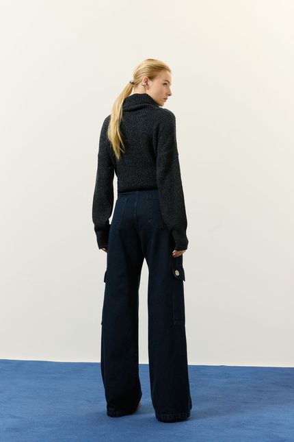 Calça jeans pantalona