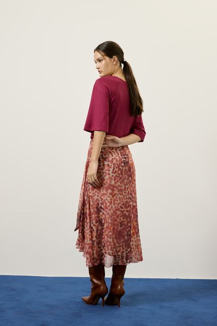 Saia ggt detalhe flash rosa bolero