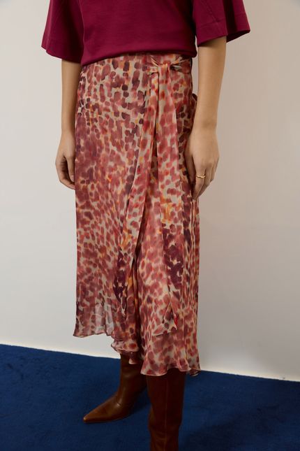 Saia ggt detalhe flash rosa bolero