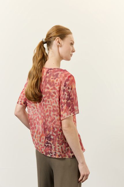 Blusa ggt manga curta flash  flash rosa bolero