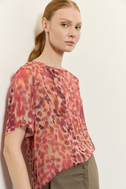 Blusa ggt manga curta flash rosa bolero