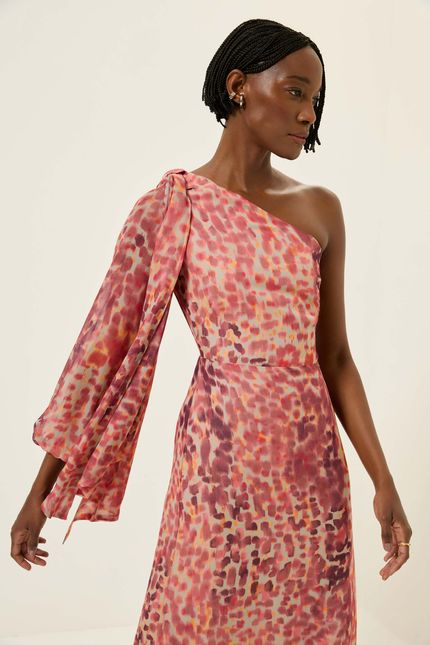 Vestido ggt ombro flash flash rosa bolero