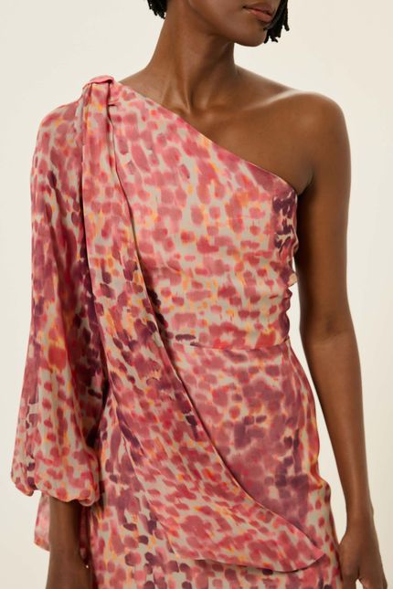 Vestido ggt ombro flash flash rosa bolero