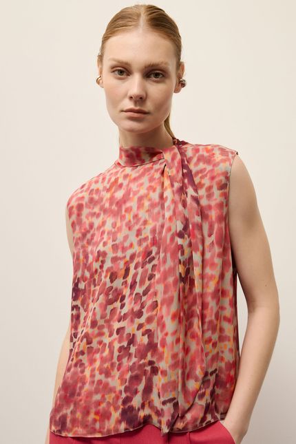 Blusa ggt gola lenço flash flash rosa bolero