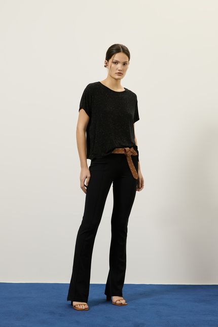 Blusa tshirt botões pb preto