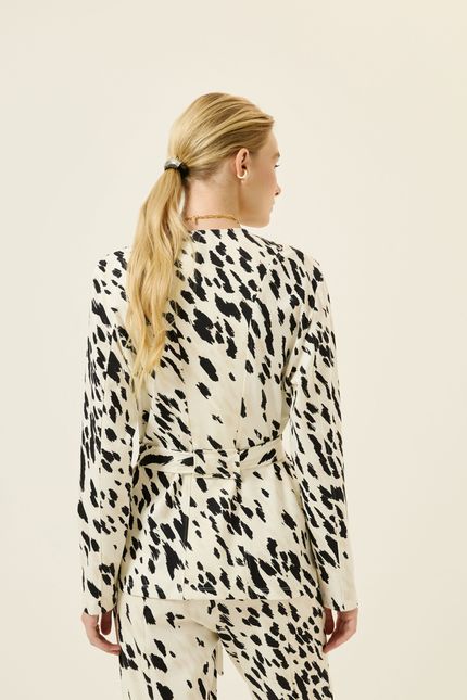 Blazer recorte montaria off white