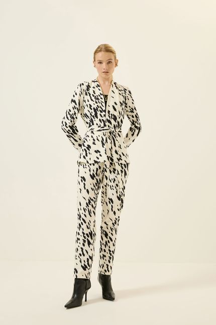 Blazer recorte montaria off white