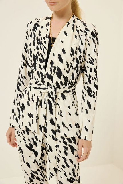Blazer recorte montaria off white