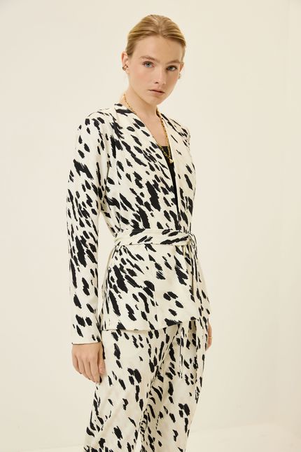 Blazer recorte montaria off white
