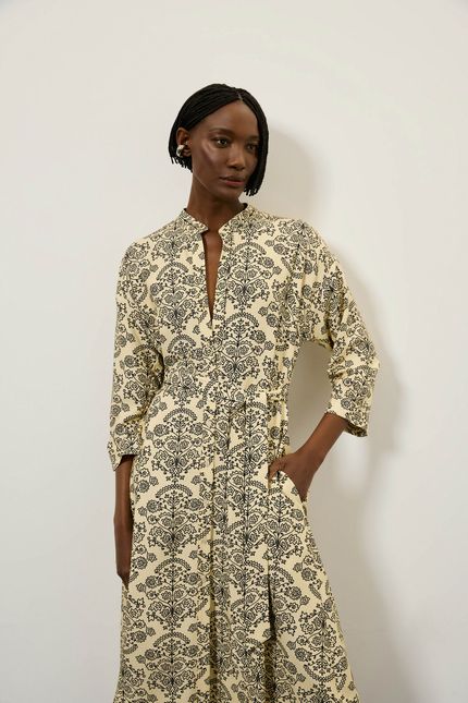 Vestido chemise maria bonita amarelo bossa