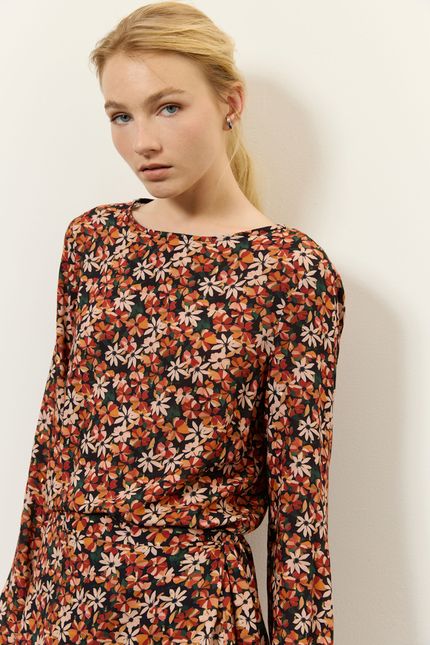 Vestido curto floral tropicália floral tropicália vermelho soul