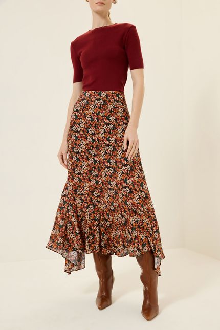 Saia floral tropicália floral tropicália vermelho soul
