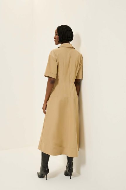 Vestido tecno faixa  bege regional