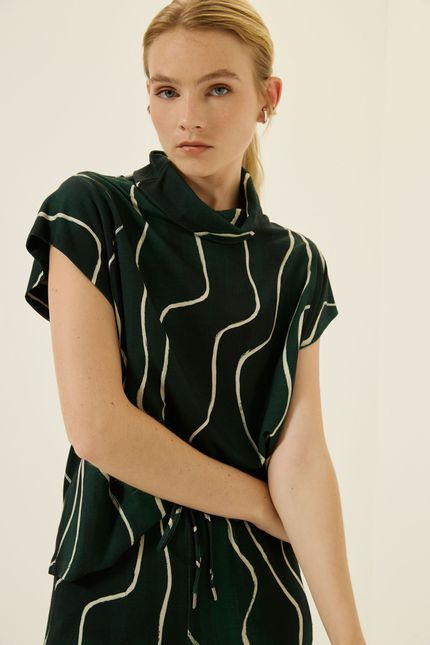 Blusa golão instrumentos verde jazz
