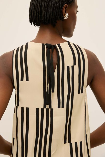 Blusa sm partituras partituras preto com bege