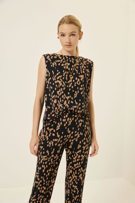 Blusa bio jersey detalhe melodia melodia caramelo viola