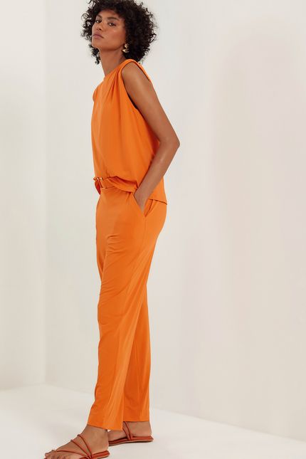 Calça jersey cinto laranja suco