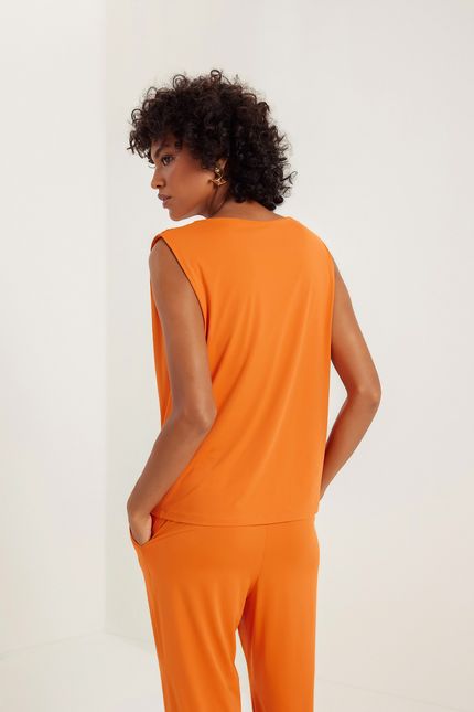 Blusa jersey detalhe laranja suco