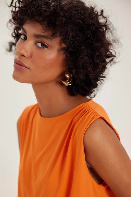 Blusa jersey detalhe laranja suco