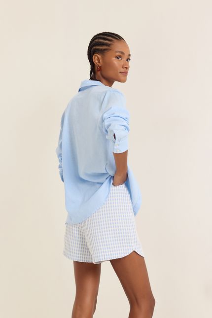 Bermuda jacquard cotton azul ceu