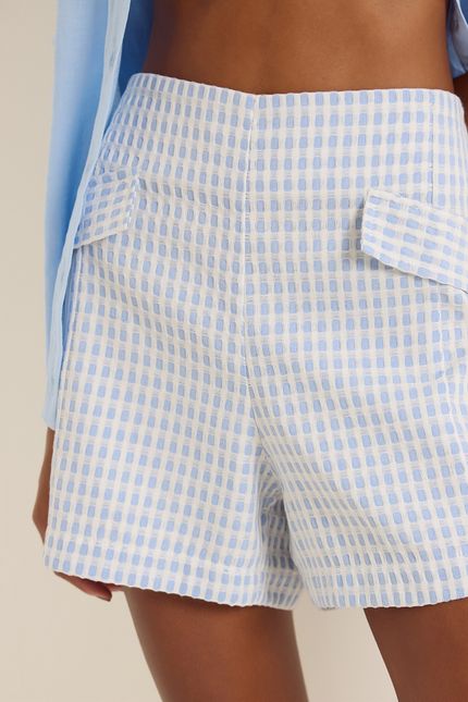 Bermuda jacquard cotton azul ceu