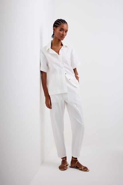 Camisa cotton anarruga off white