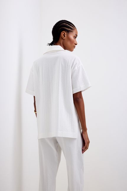 Camisa cotton anarruga off white