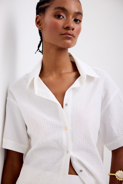 Camisa cotton anarruga off white