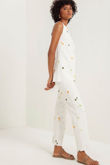 Blusa túnica passeio passeio off white