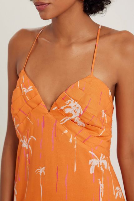 Vestido alça arpoador arpoador laranja suco