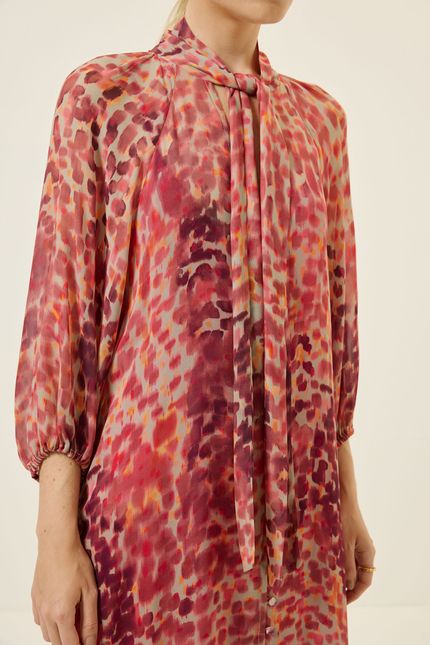 Vestido ggt babado flash rosa bolero