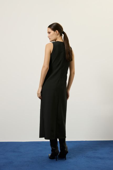 Vestido franja detalhe block preto