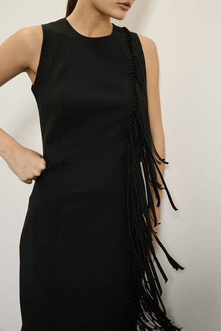 Vestido franja detalhe block preto