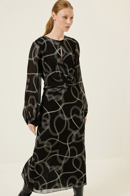 Vestido ggt midi gal  gal preto