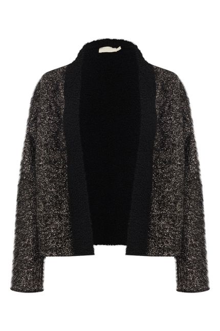 Casaco chenille lurex preto
